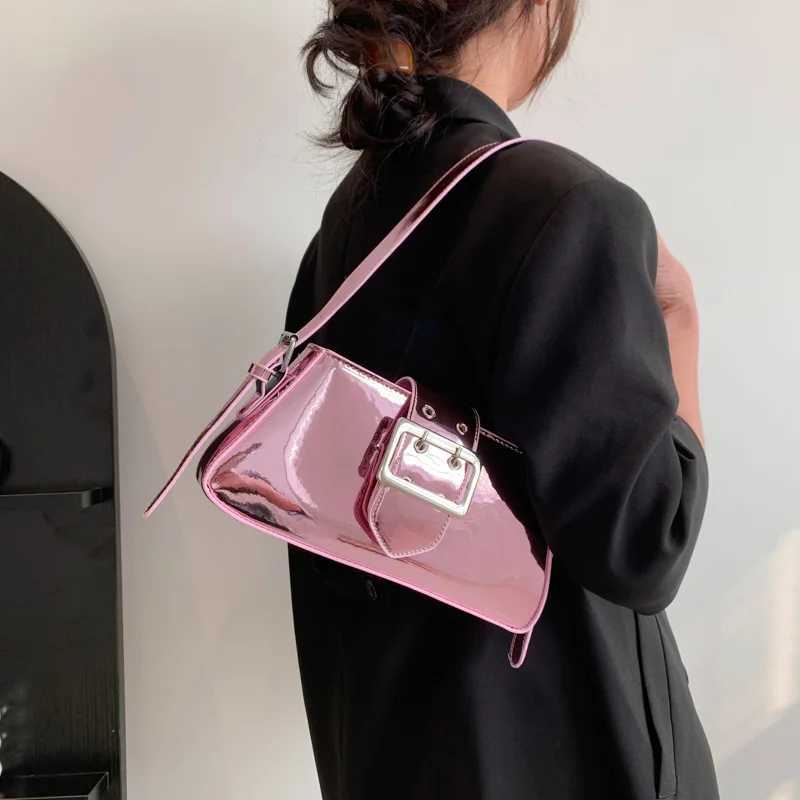Fashion Underarm Shoulder Bags for Ladies 2024 New Patent Leather Mirror Handbag High Quality Party Candy Color Luxury Female Bag 240929