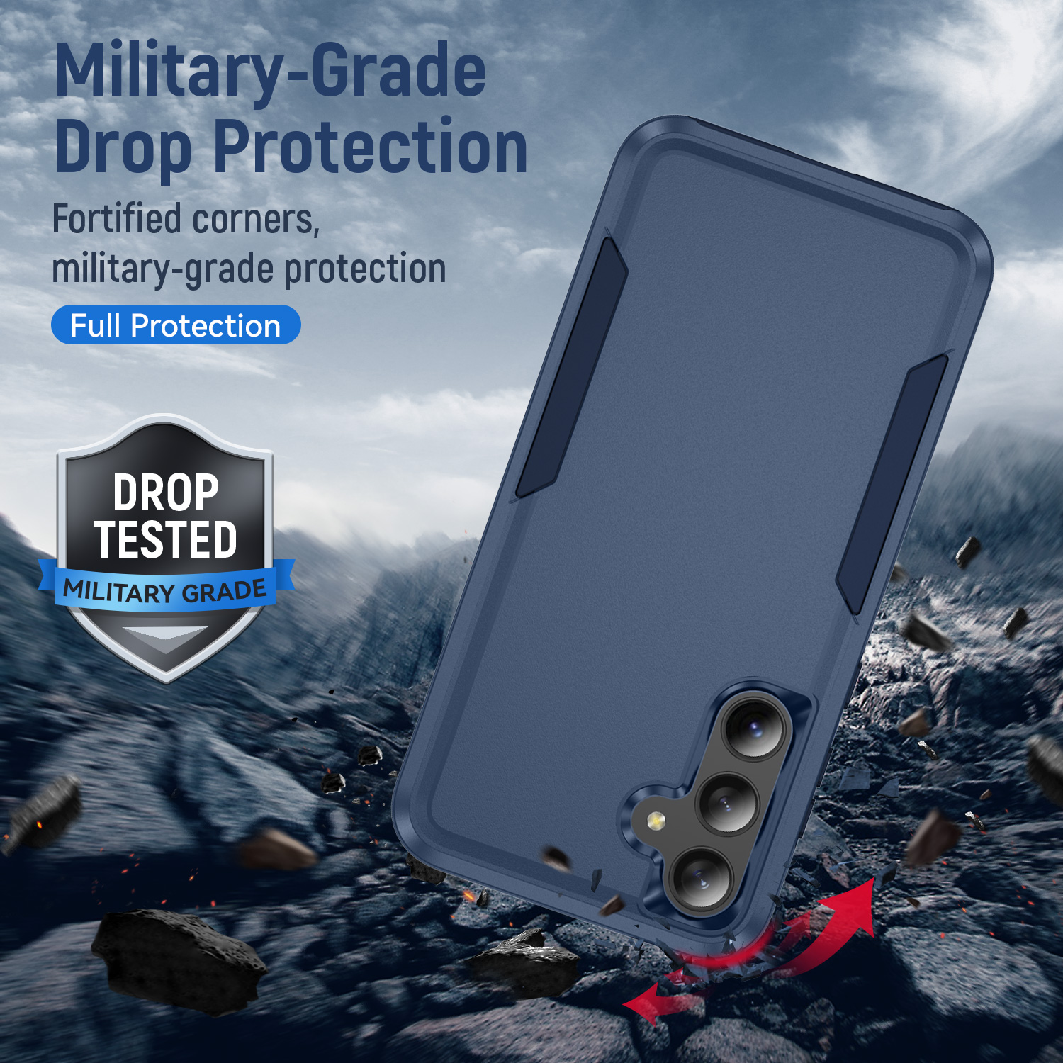 S25 Edge Commuter TPU PC Military Hybrid Armor Tough Shockproof Rugged Cases For Samsung S21 FE S22 S23 S24 Ultra A05S A06 A16 A26 A36 A56 A15 A25 A35