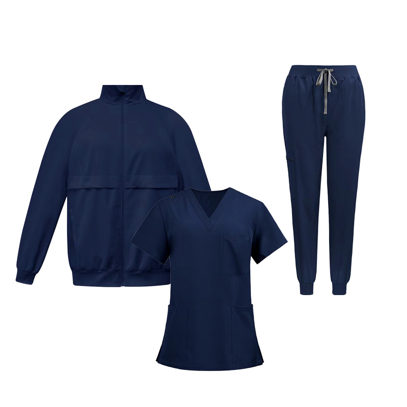 Scrubs sets Four side elasticity Anti wrinkle Men & Women Hospital Jacket Nursing Uniforms Hand Wash Gowns Nurse Surgical Gown Sets Zip Up Undefined H