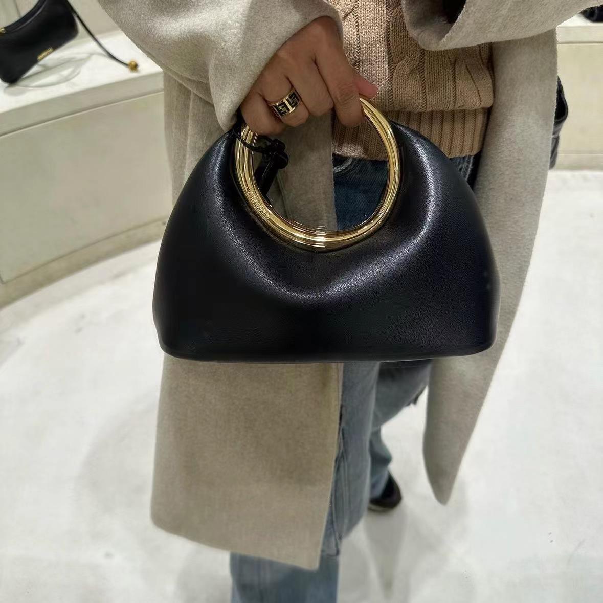 Architecture Evening clutch Lambskin Pochette Rond Sculptural - Party Bag Chic Take-Out Clutch, Detachable Chain, Magnetic Closure designer elegant ge