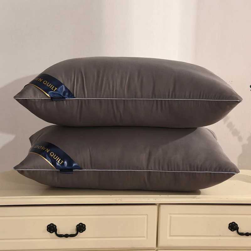 100% pure cotton pillows hotel pillows bedroom pillows sleeping pillows medium high pillows frosted thick covers cleaning machine Y240930