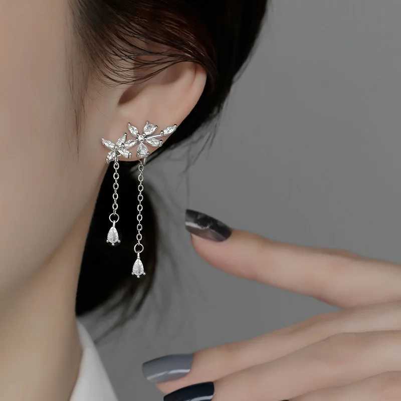 New 925 Sterling Silver Long Tassel Earrings Charm Exquisite Floral Women Earrings Beautiful Jewelry for Friends Birthday GiftX240928