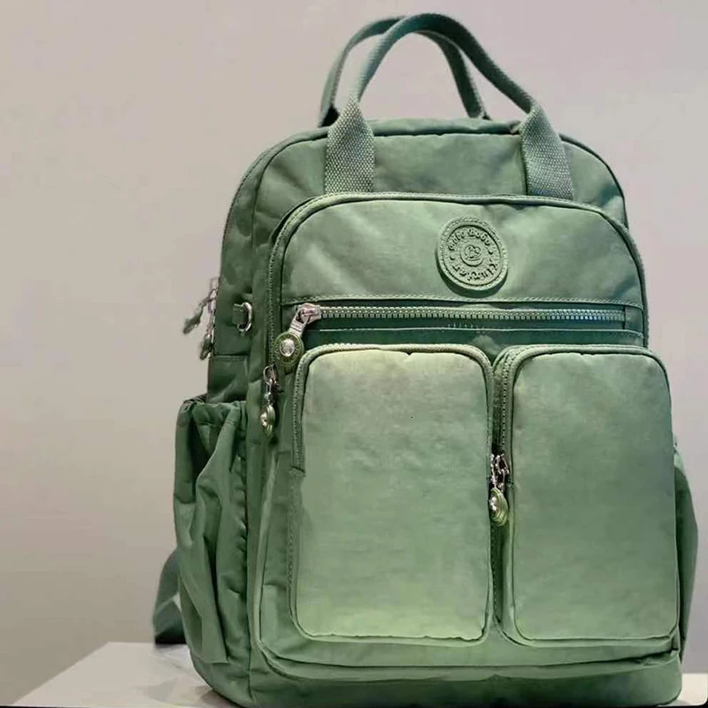 Fashion Woman Waterproof Nylon Soft Handle Solid Multi-pocket Travel Zipper Feminina School Bags Laptop Backpack 240924