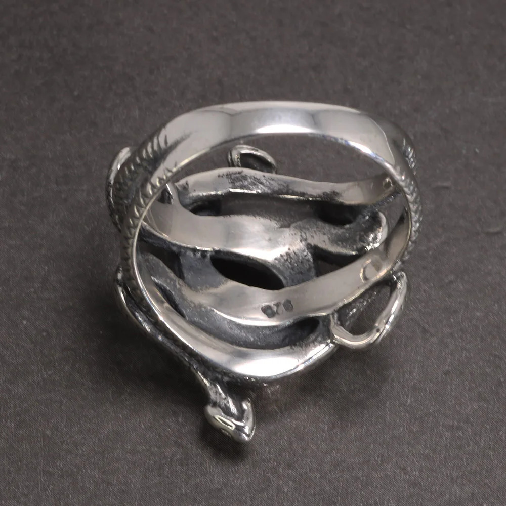 A genuine 925 sterling silver snake ring suitable for men women TV dramas naturally born killers retro punk exquisite jewelry and the gift for fans 24