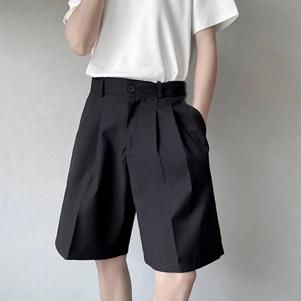 Mens fashion UK set shorts summer loose wide leg Y2k shorts fashion dress casual one-fifth pants mens clothing 240929