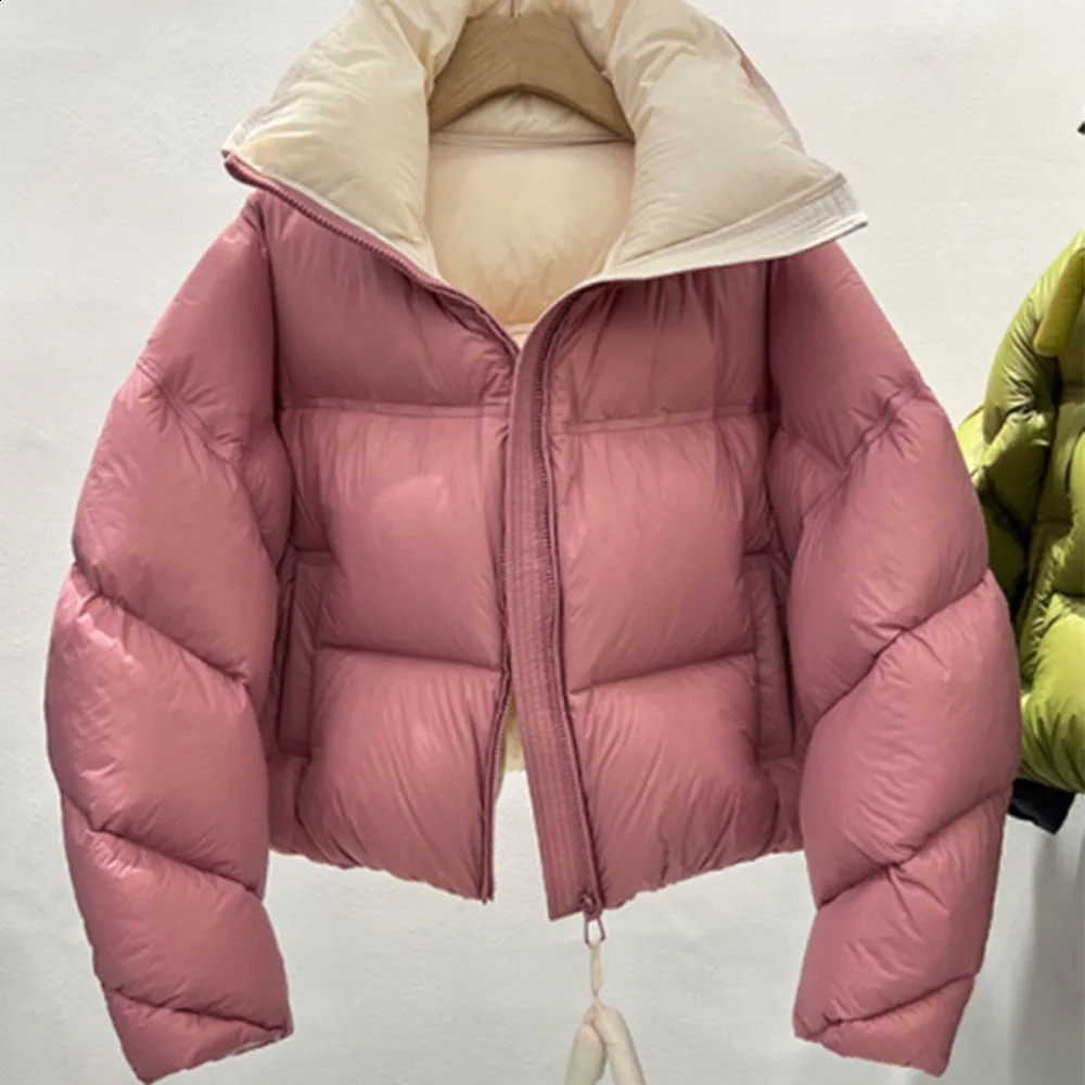 Warm Womens Down Jacket Stand up Windproof Short Jacket Thick Winter Fashion Korean Loose Parkes Coat Womens Coat 240926