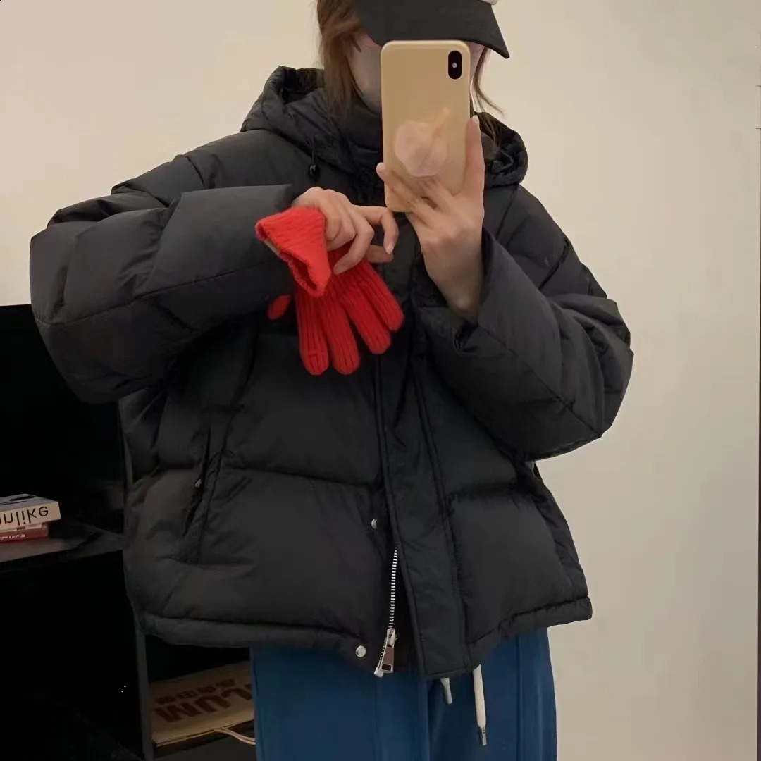 Womens winter coat autumn and winter styles white duck down jacket hooded jacket Korean version thick warm jacket 240926