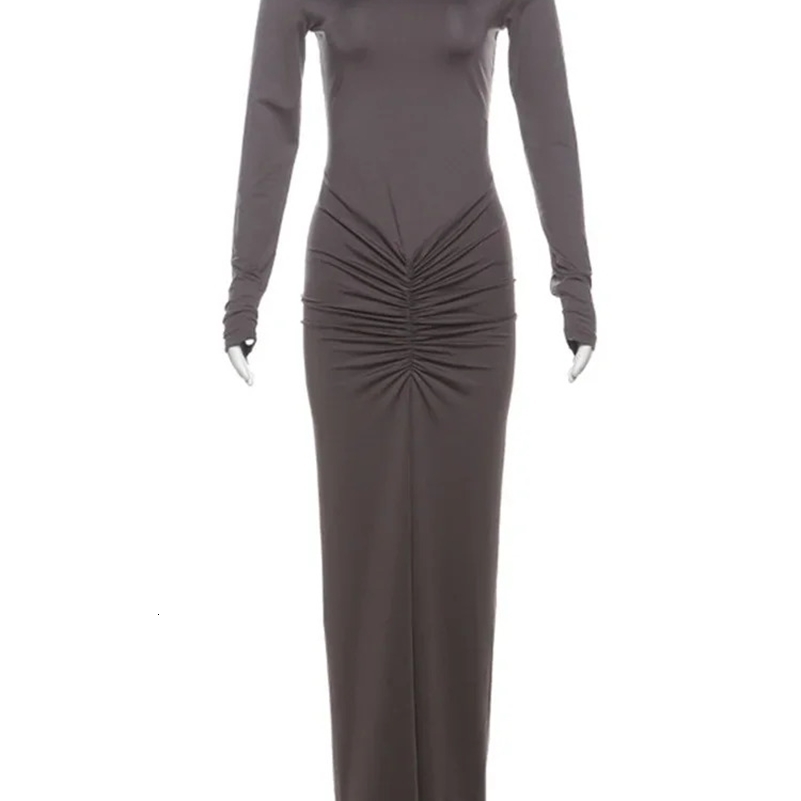 Tossy Pleated Fashion Patchwork Long Dress High Waist Sleeve Solid Slim Party Summer 2024 Female Maxi y240929