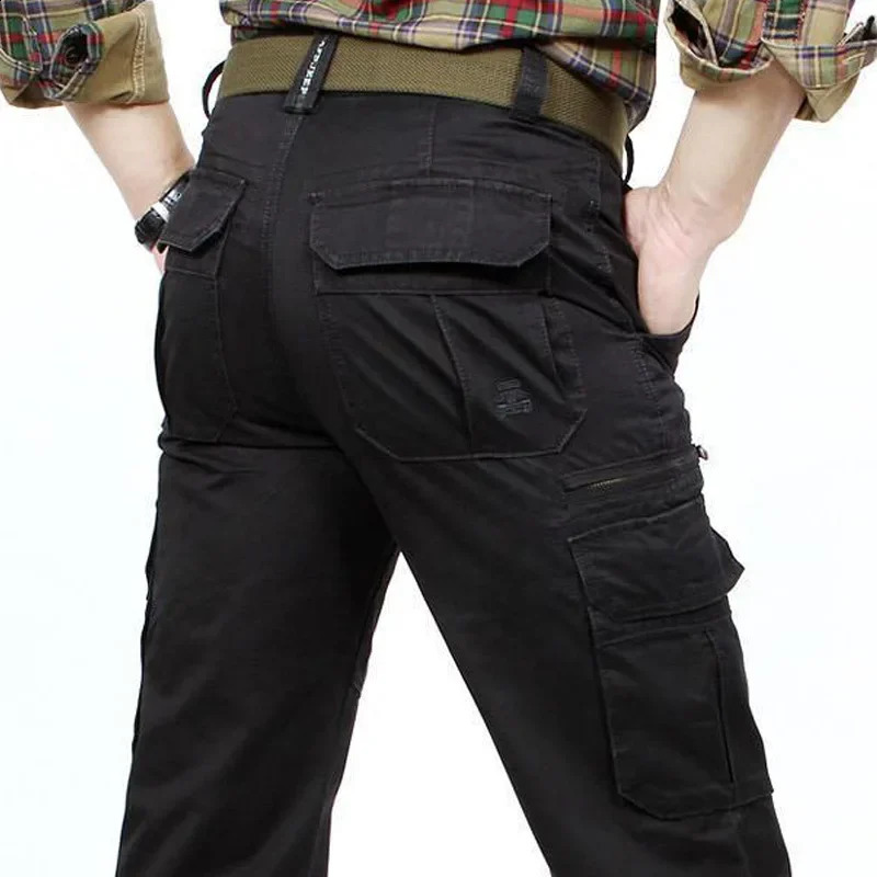 Golf Pants Set for Men Slow Running Cargo Casual Jacket Tactical Clothing Work Clothes Waist Belt Japanese Retro Jeans 240924
