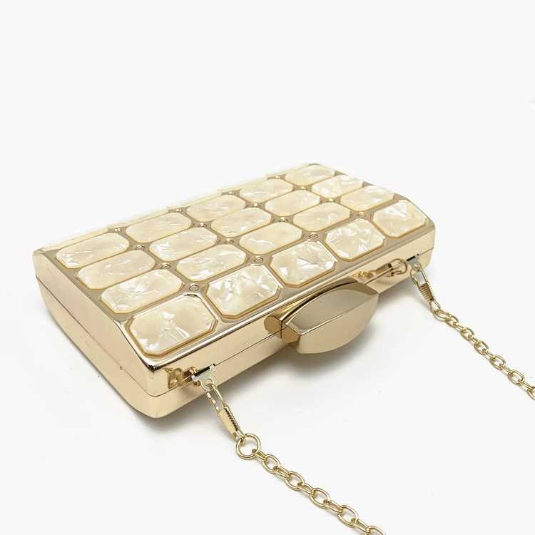 Clutch Bag Canli New Acrylic Small Square Bag Dinner Bag Banquet Bag Hand Designer Bag Fashion Evening Bag 240920