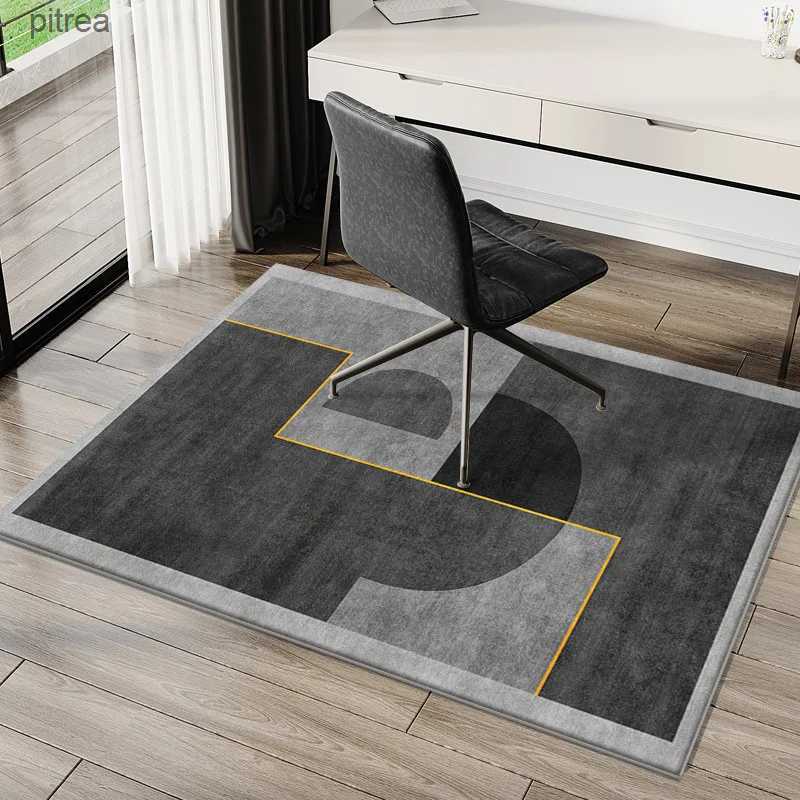 Carpets VIKAMA Geometric Carpet Learning Office Computer Desk Electronic Sports Chair Anti slip Pad Bedroom Rectangular Crystal Velvet Foot Mat y24093
