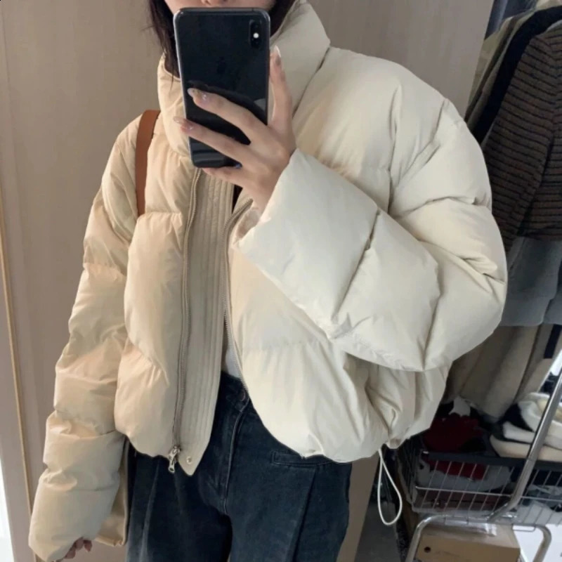 Short Womens Winter Jacket Fashion Womens Jacket Korean Inflatable Jacket Warm Thick Park Windproof Loose Jacket 240926