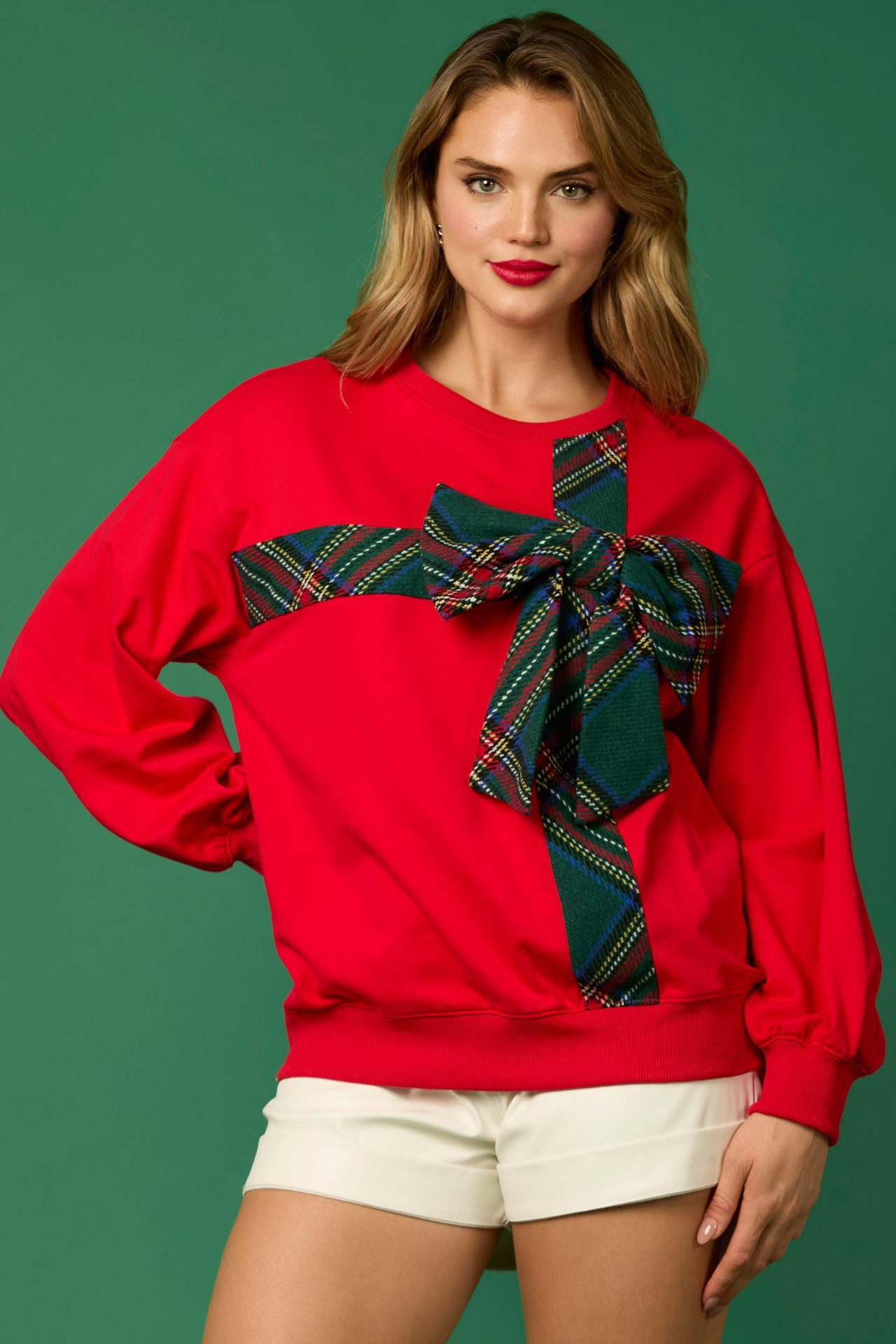 2024 Autumn/Winter Big Bow Hoodie Printed Long Sleeve Shirt for Women