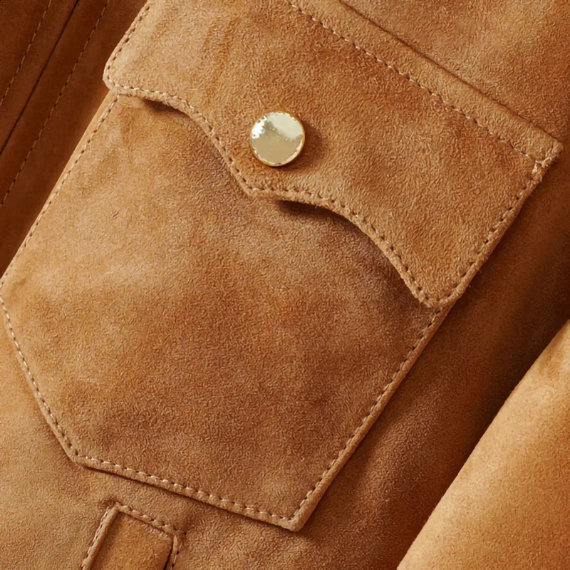 Women's Jackets Womens Real Leather Bomber Jacket Fashion Sheepskin Suede Leather Coat Elastic Waist 240919