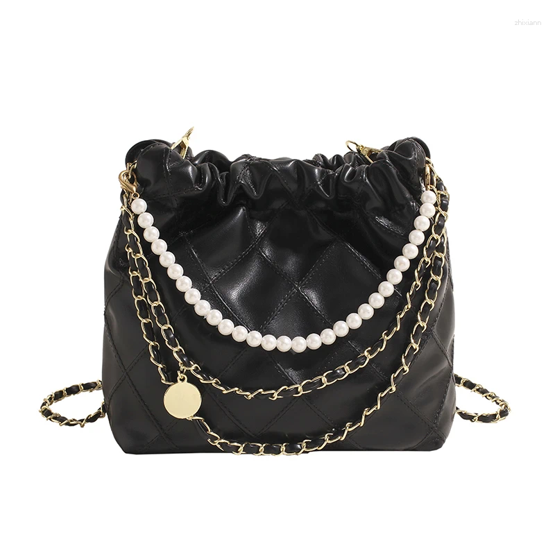 Shoulder Bags Pearl Chain Women's Handbag Leather Bag Fashion Brand Shopping Crossbody Casual Tote Messenger 68b0