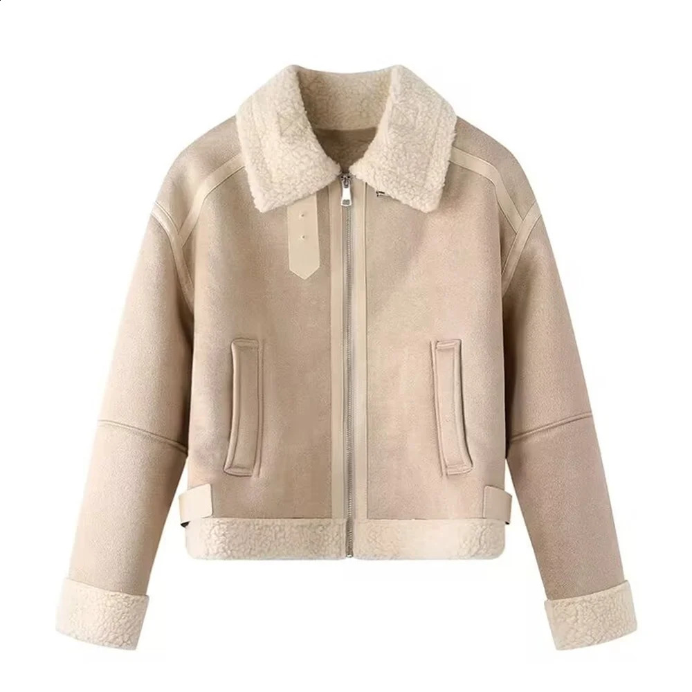 Winter Womens European and American Style Fur Integrated Doublesided Short Jacket