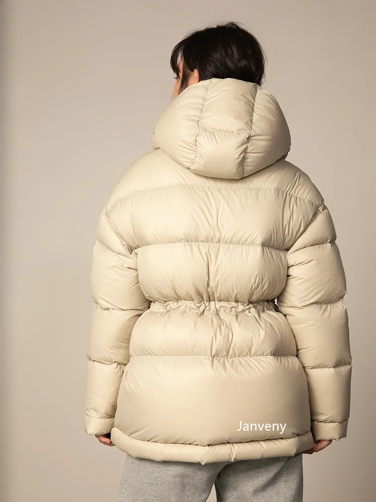 Winter Jacket Womens Ultra Thin Hoodie Warm Thick Long Puff Coat Womens Casual White Duck Down Jacket Parkas 240926