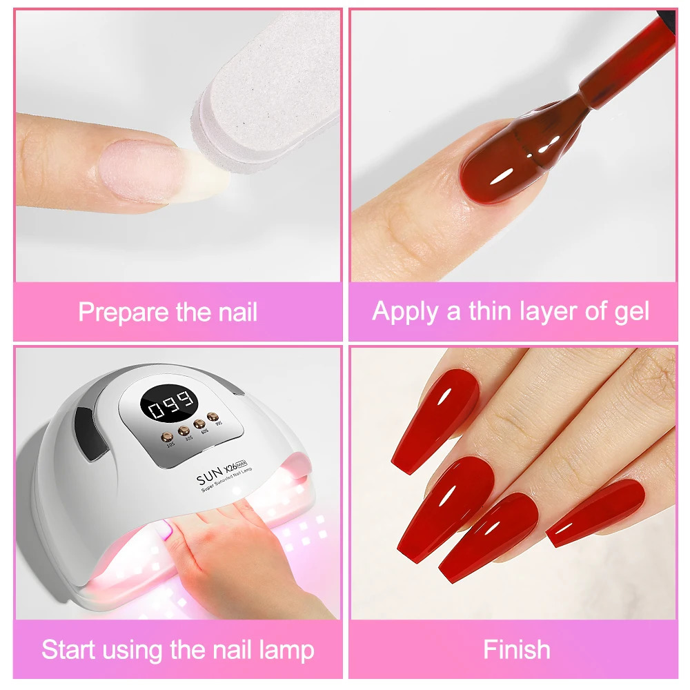 Sun X26 MAX UV LED nail lamp 81LEDS professional gel polishing and drying lamp with timer automatic sensor handle salon tool 240930