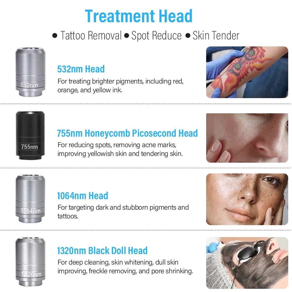 New Diode Laser 755 808 1064 Ice Hair Removal + Picosecond No Fast Tattoo Removal Pigment Correction Anti-acne Freckle Mole Lightening 2 Handles Machi