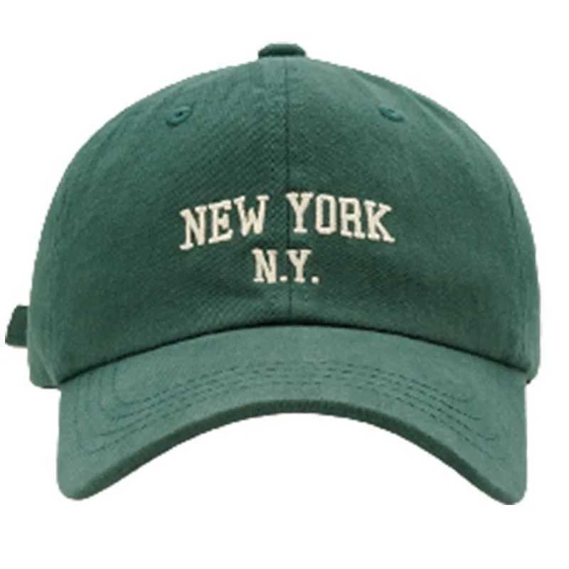 Fashion NEW YORK Letter Cap for Women Mens Baseball Cap Sports Sun Hat Kpop Soft Snapback Retro Hip-Hop Cotton HatsX240930