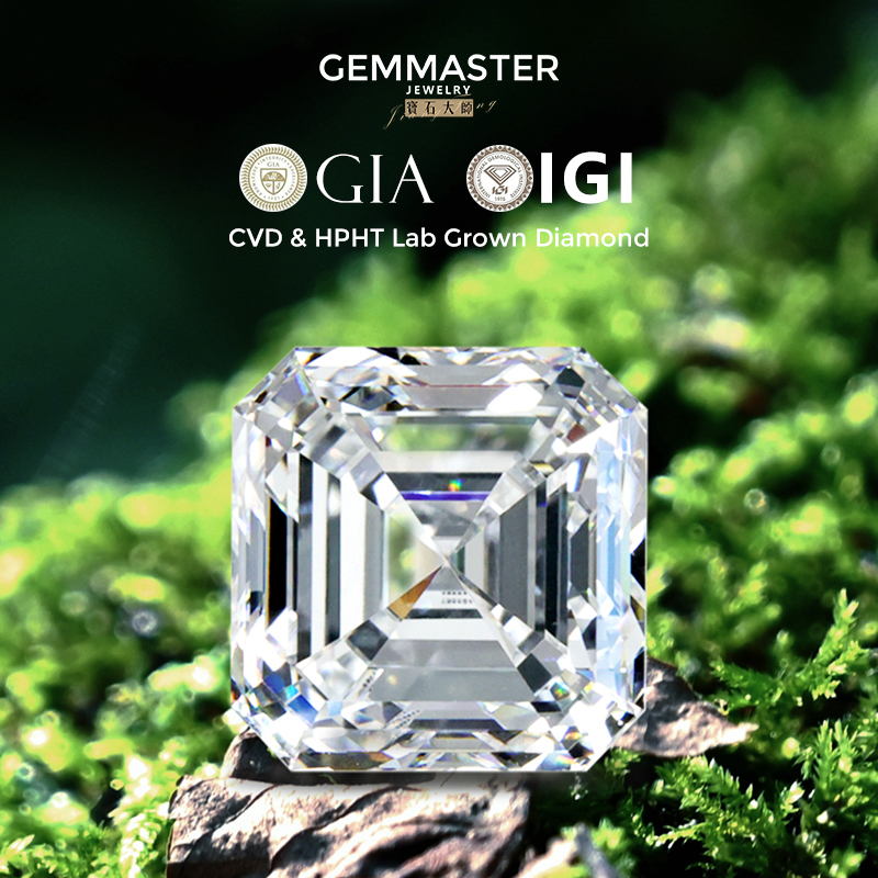 Asscher lab grown diamonds GIA IGI certificate 1ct 2ct 3ct 5ct real loose diamond wholesale VVS HPHT CVD lab diamond