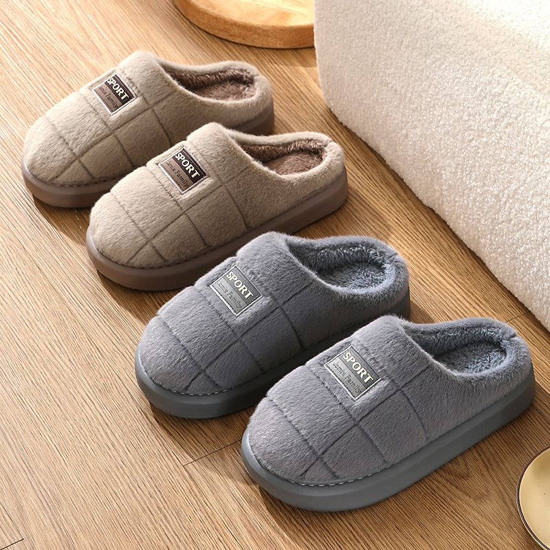 2025 new model New Fashion Winter Women Men Thick Sole Indoor trend Home Warm Couples Shoes Non Slip Flat Platform Women s Cotton Slippers