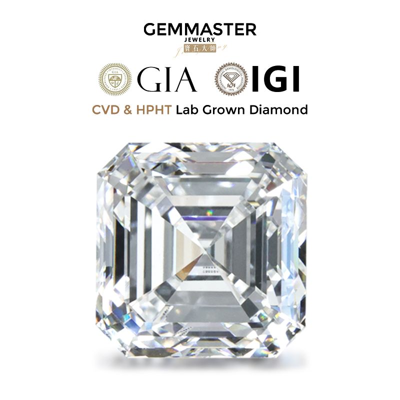 Asscher lab grown diamonds GIA IGI certificate 1ct 2ct 3ct 5ct real loose diamond wholesale VVS HPHT CVD lab diamond