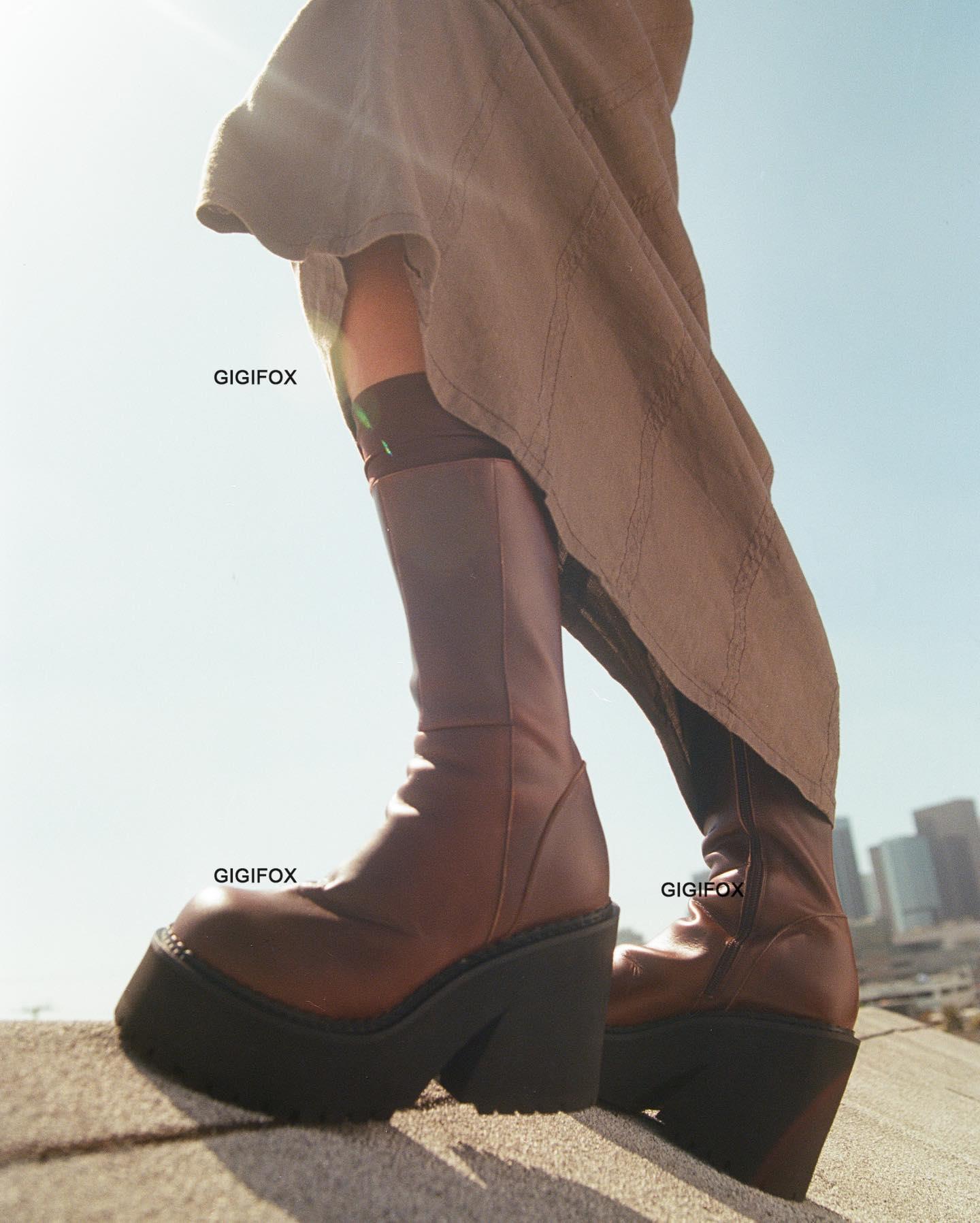 GIGIFOX Womens Heeled Ankle Platform Zipper Punk Motorcycle Booties Chunky Block High Heel Round Toe Fashion Combat Boots