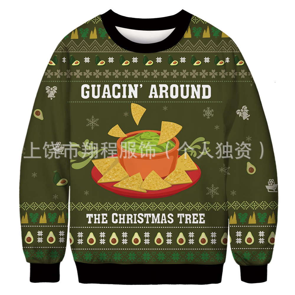 Grinch Green Fur Strange Round Neck Sweater Men 3D Digital Printing Casual Long Sleeve Underlay for Women