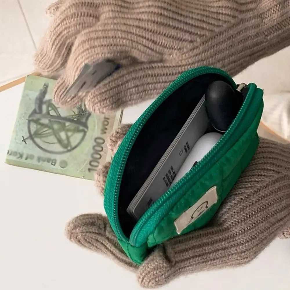 Cute Mini Makeup Bag Zipper Solid Korean Storage Bag Handbag Portable Womens Clutch Bag Travel Supplies M240930