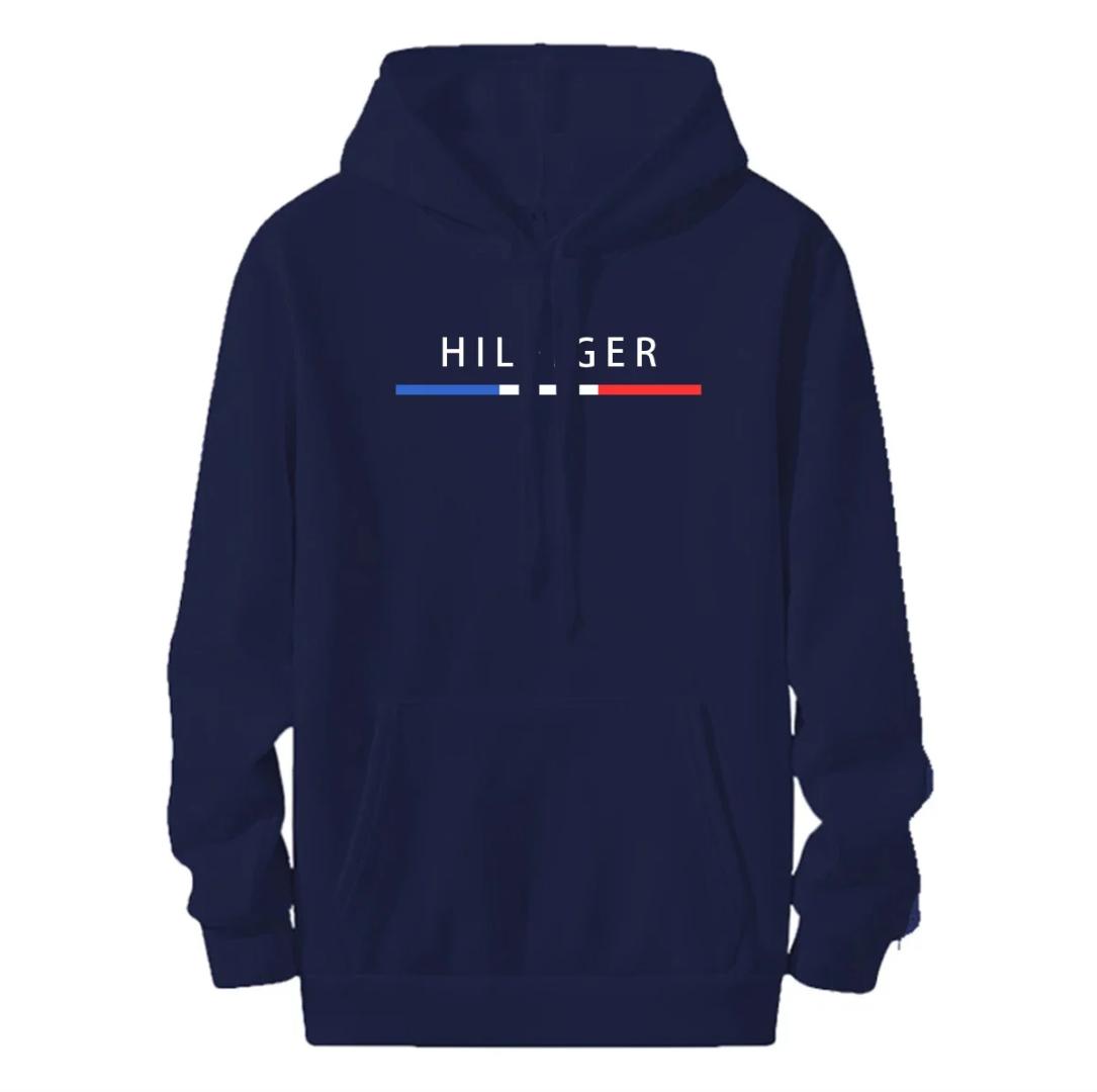 Printed Men's Hoodie Wool Warm Men's Sweatshirt Fashion Street Wear Casual Men's Loose Breathable Pullover Brand