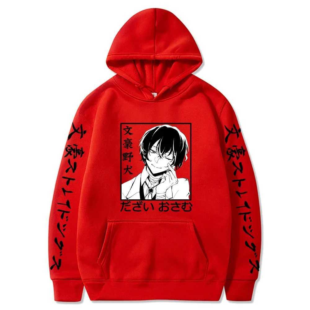 Bungo Stray Dog Anime Hoodie Dazai Osamu Graphic Printing Mens Hoodie Casual Loose Sportswear Harajuku Crewneck Street Clothing W240928