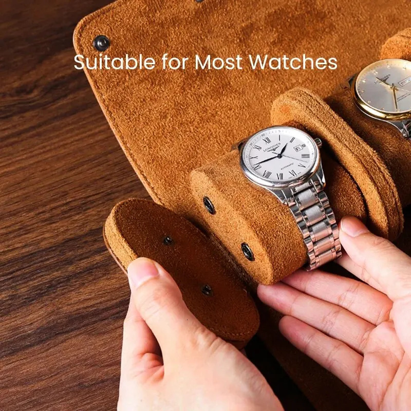 Travel Watch Case Roll Organizer for Men Vegan Faux Leather Watch Display Case Watch Storage Holder for Collection 240927