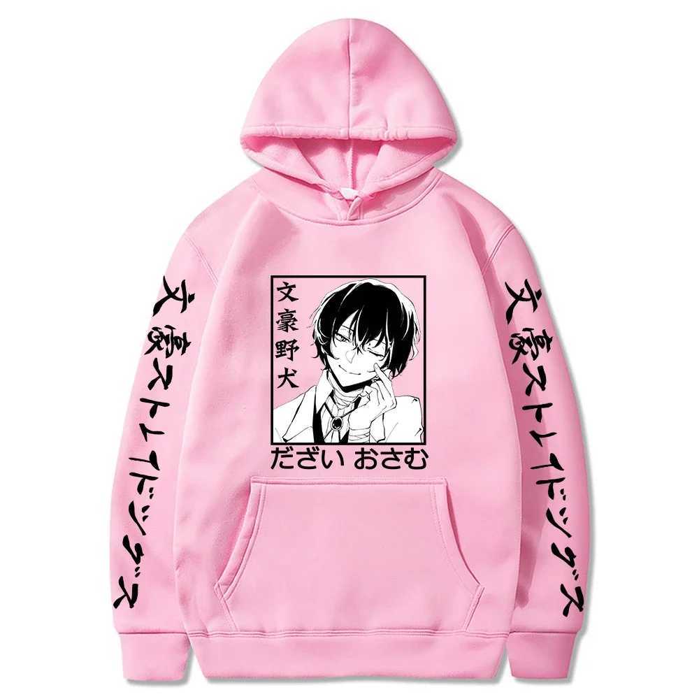 Bungo Stray Dog Anime Hoodie Dazai Osamu Graphic Printing Mens Hoodie Casual Loose Sportswear Harajuku Crewneck Street Clothing W240928