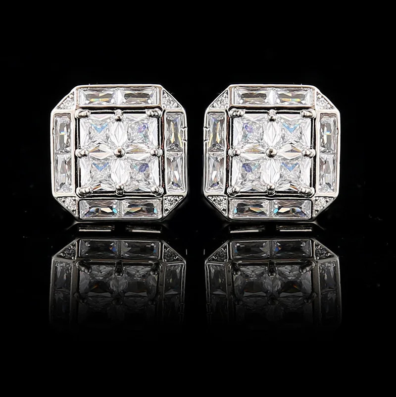 Men Wedding Cufflinks Zircon Rhinestone Mens Business Banquet Office Suit Accessories Buttons Fashion French Shirts Cuff Links 240921
