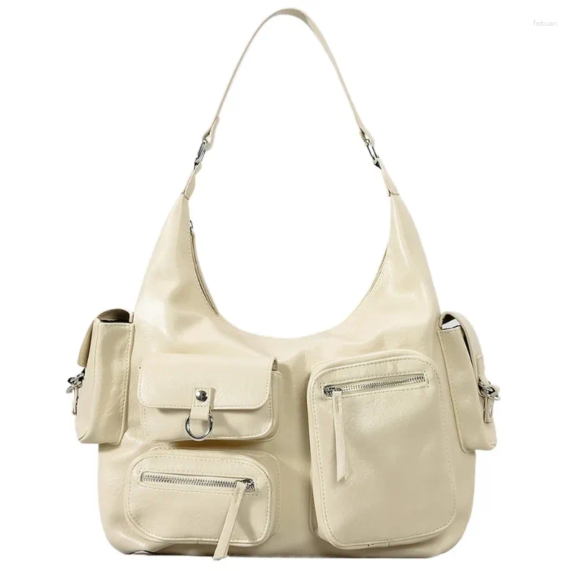 Bag Motorcycle Large Capacity Bolsos Mujer Multi-pockets Underarm Shoulder Bags Square Zipper Sac Femme Cool Style Bolsas b589 4