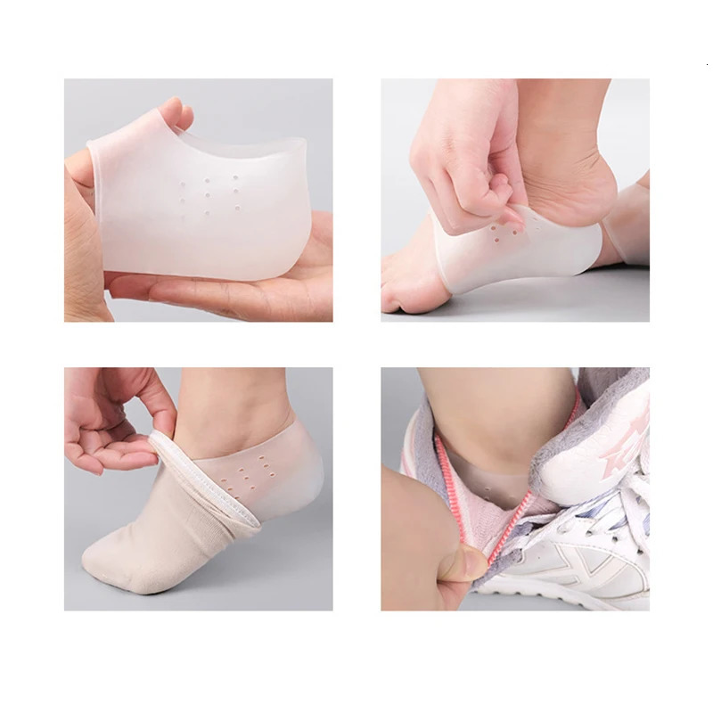 Invisible Height Increasing Insole Bottom Breathable Silicone Super Elastic Heightening Men/women Heel Cover Half Pad Insole 240929