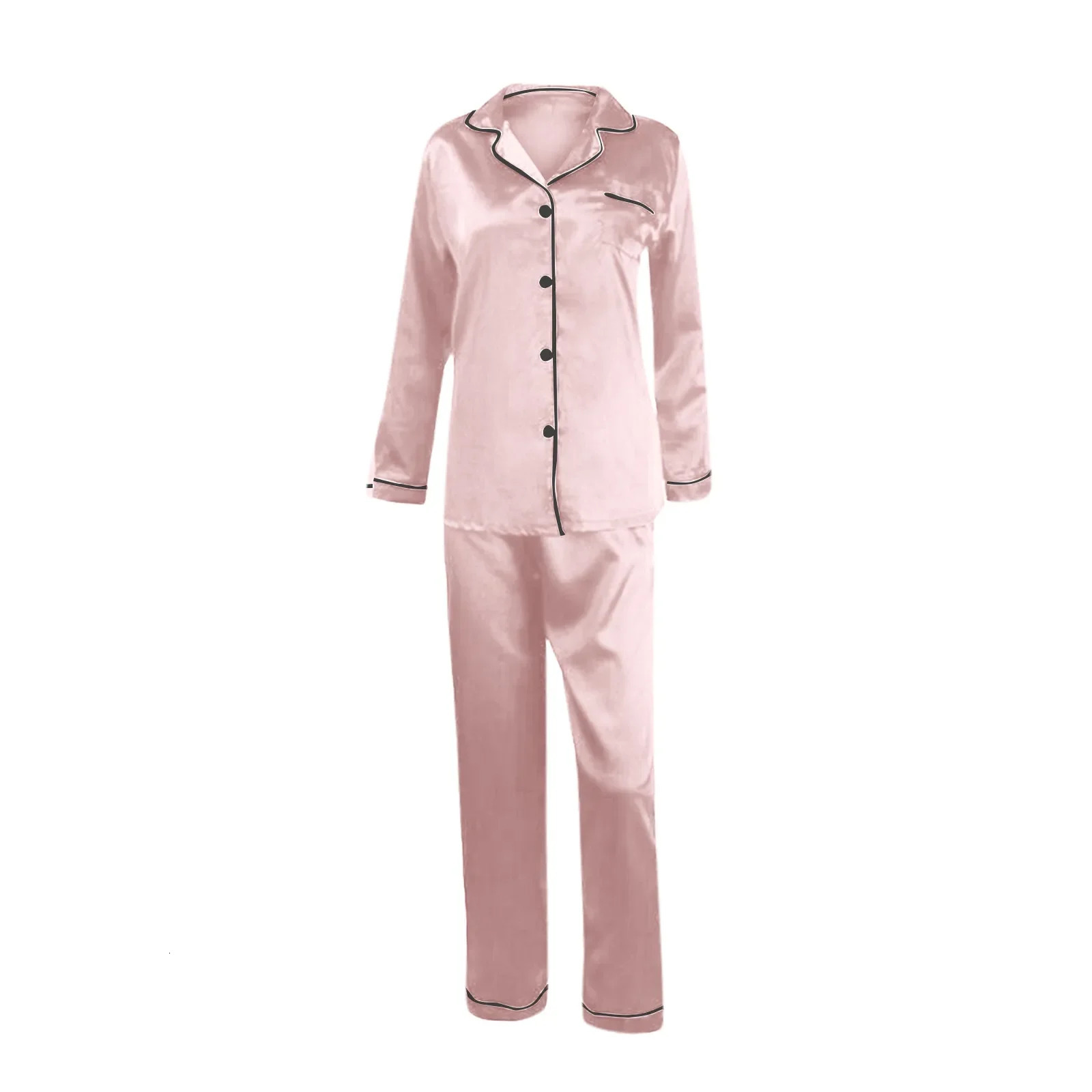 Pajamas For Women Winter Long sleeves Sleepwear Sexy Lingerie Satin Pajama Sets Female Night Clothes Silk Pyjamas Loungewear 240930