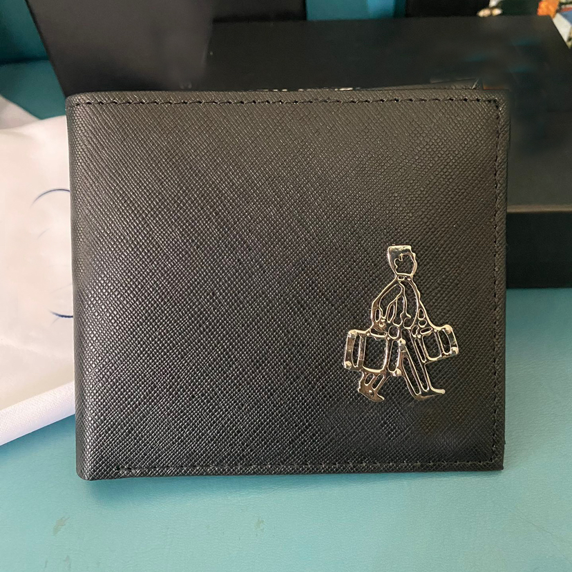 Designer mens wallet leather short Wallet Stylish Men Folding triangle Wallets Purse Card Holder Notes Money Purses Flip cardholder women wallet wholesale with box