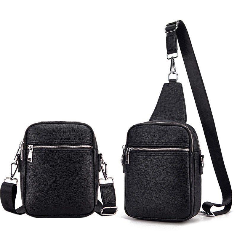 Korean version of the new men's single shoulder crossbody bag fashion mobile key bag large capacity leisure sports chest bag