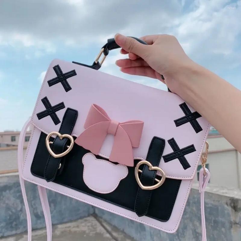 Shoulder Bags JK Uniform Bag Women 2024 Trend Lolita Kawaii In Handbag Stylish Chic Point Design Bow Japan Style Messenger 1aca 4