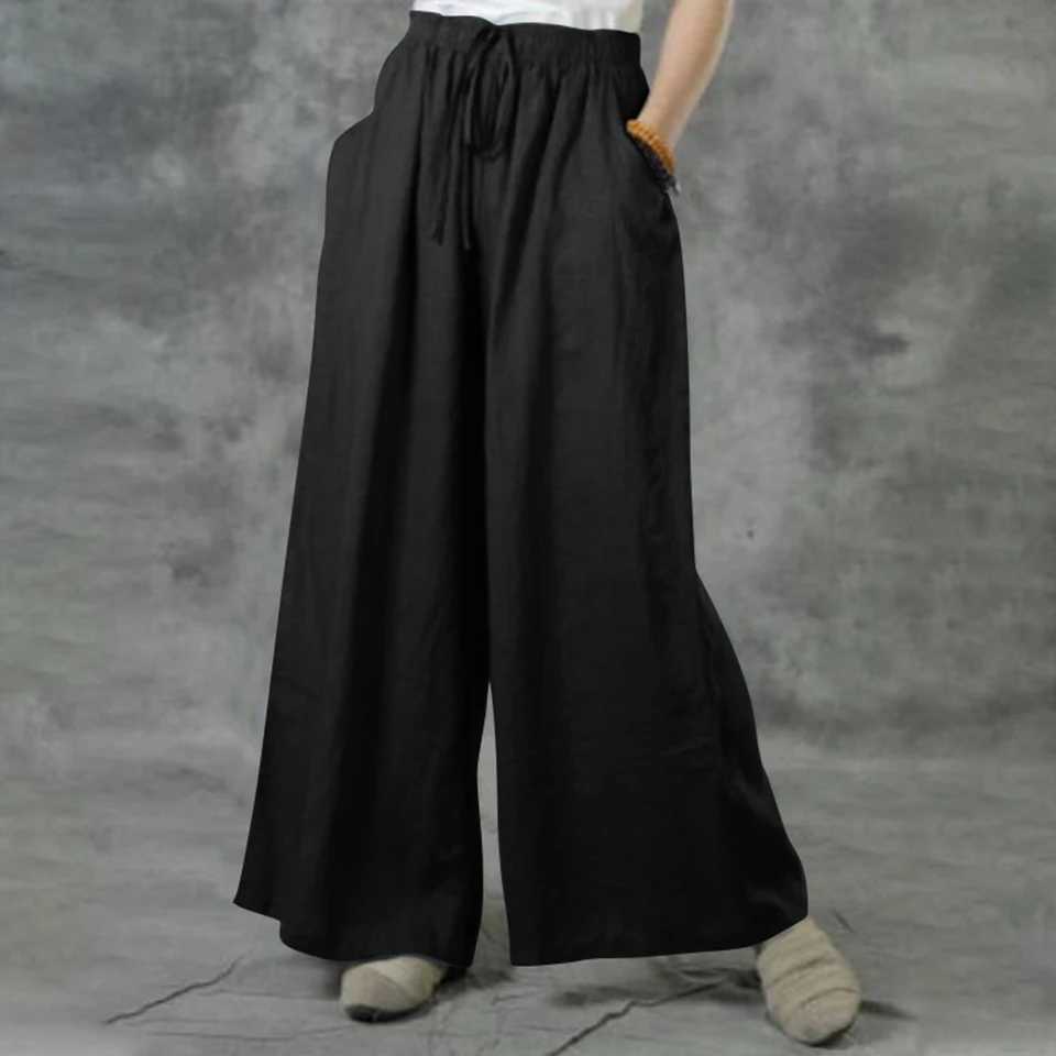 3XL 5XL Plus Size High Waist Long Pants for Women Clothing 2024 Summer Solid Casual Wide Leg Trousers Fashion Korean Style XJ250616