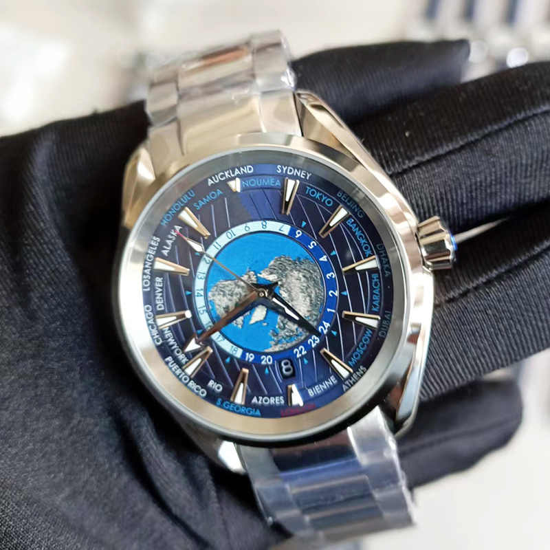 Fashion Mens Luxurys Watch World Time Men Automatic Watches Mechanical Movement Mens Watch Steel Wristwatch