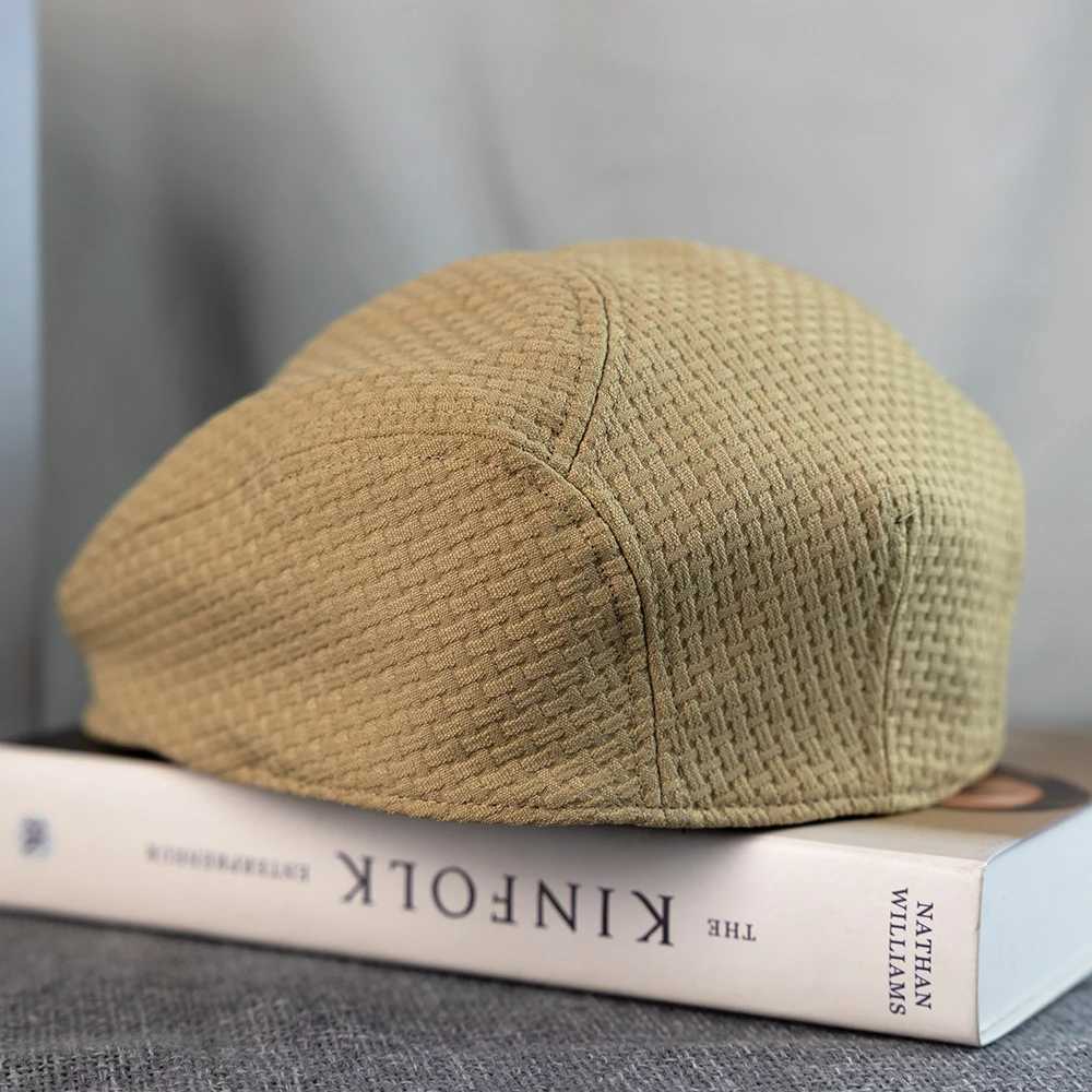 Mens Irish Flat Hat Spring and Autumn Retro Western News Boys Hat Cotton Flat Hat Brown Hat Womens Cowboy Khaki Beret A-31 W240928