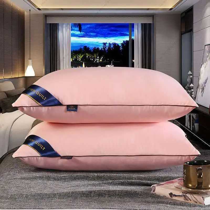 100% pure cotton pillows hotel pillows bedroom pillows sleeping pillows medium high pillows frosted thick covers cleaning machine Y240930