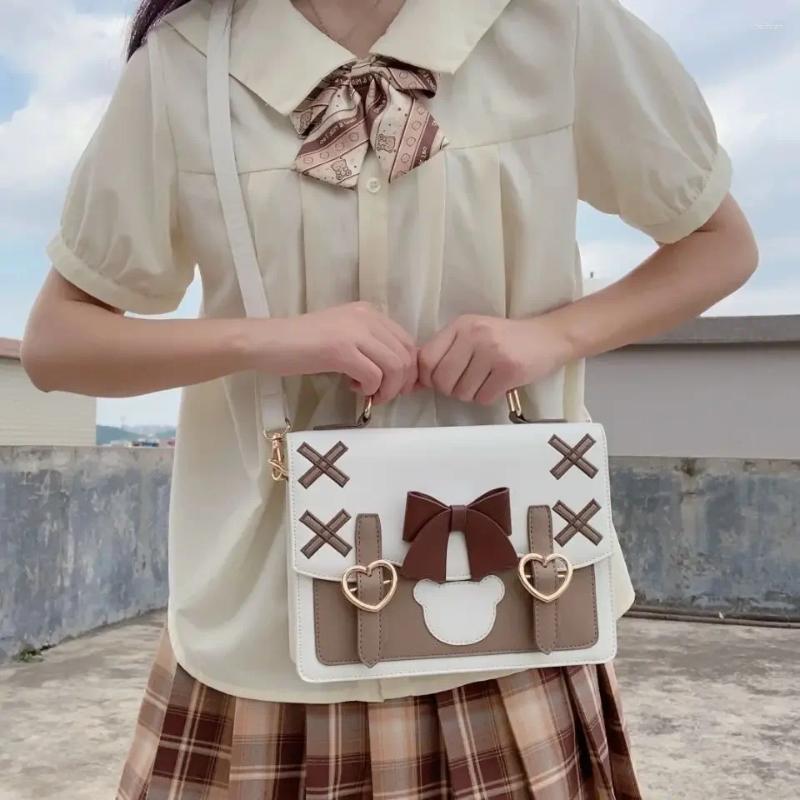 Shoulder Bags JK Uniform Bag Women 2024 Trend Lolita Kawaii In Handbag Stylish Chic Point Design Bow Japan Style Messenger 1aca 4