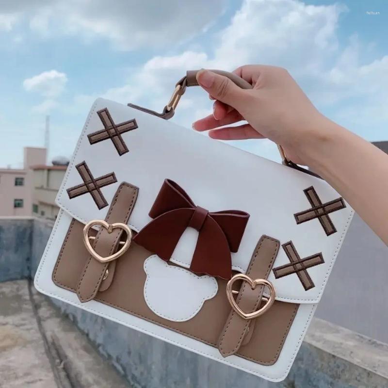 Shoulder Bags JK Uniform Bag Women 2024 Trend Lolita Kawaii In Handbag Stylish Chic Point Design Bow Japan Style Messenger 1aca 4