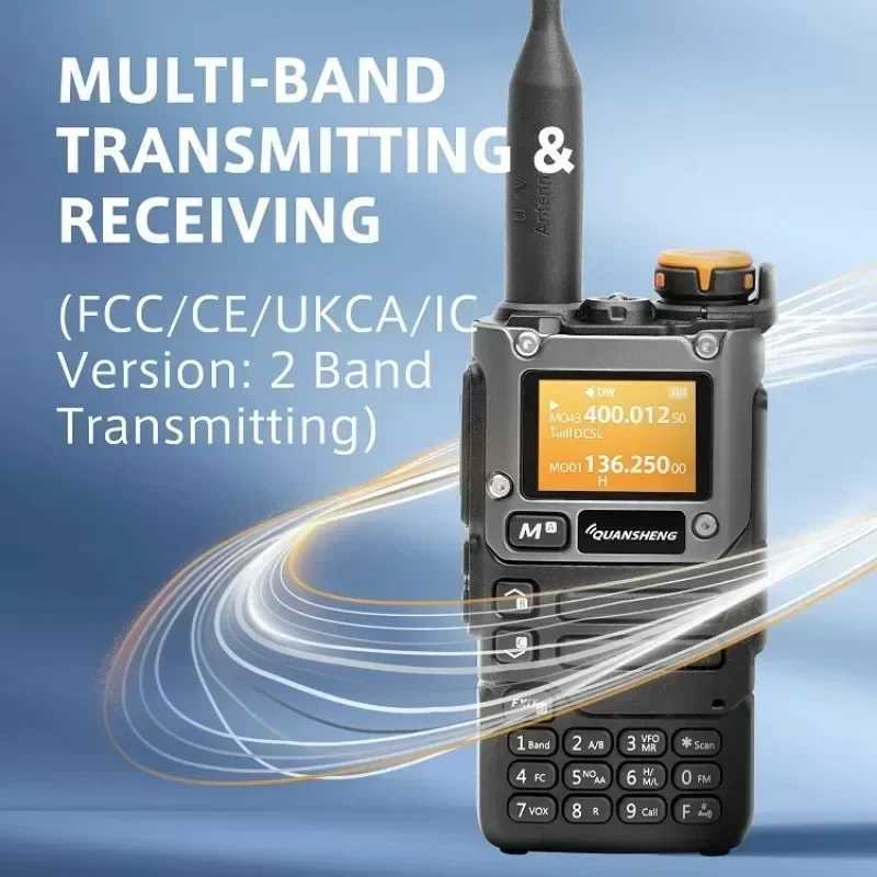 Walkie Talkie 2PCS Quansheng UV-K6 5W Walkie Talkie UV-K58 UV-K5(8) 2Way Radio USB-C Direct Charge Multi Band AM FM UHF VHF DTMF UV-K5 Upgrade Q240930