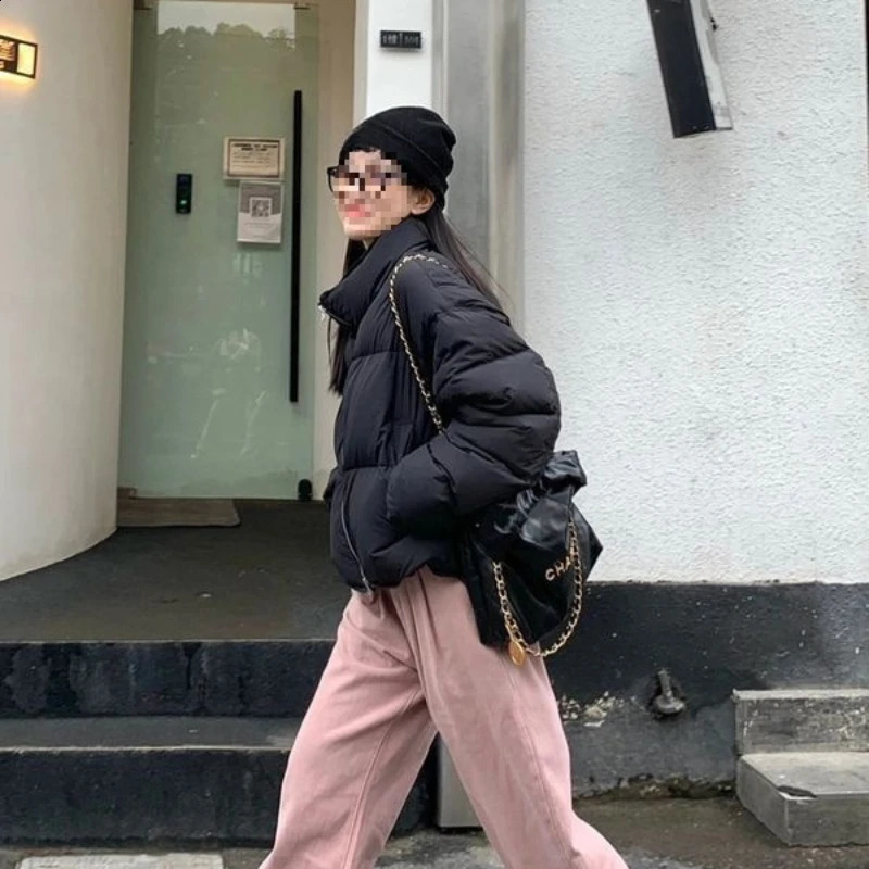 Short Womens Winter Jacket Fashion Womens Jacket Korean Inflatable Jacket Warm Thick Park Windproof Loose Jacket 240926