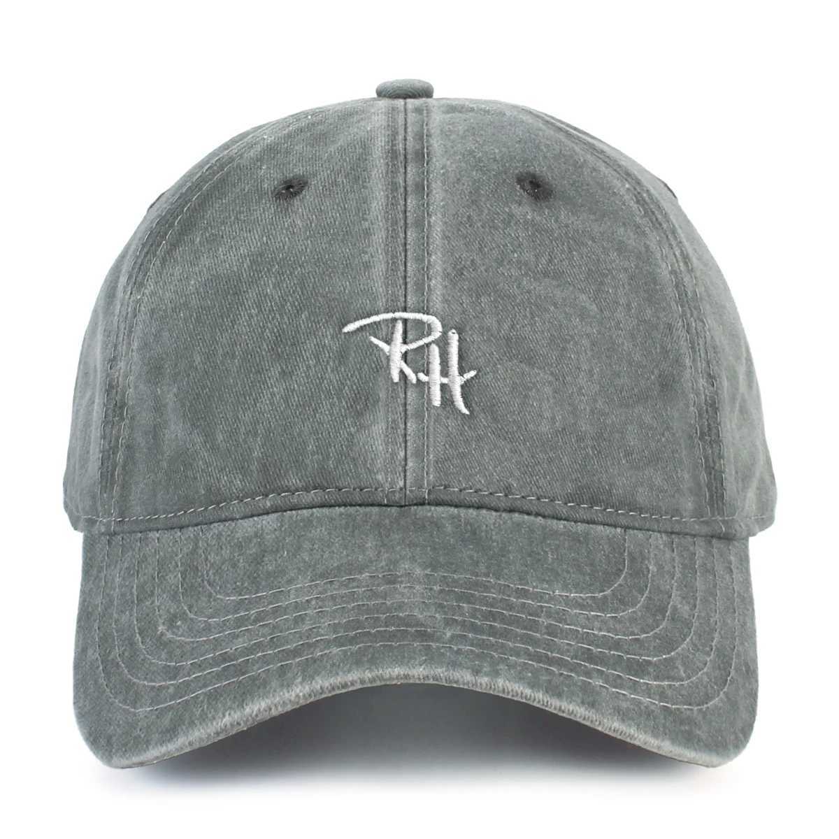 A RH Letter Embroidery Baseball Cap Vintage Washed Distressed Peaked Cap Suitable For Beach And Sunshine To Avoid Burning RooX240930
